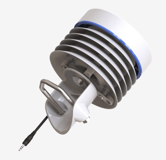 Direct evapotranspiration sensor with stacked radiation shield and pole mount bracket
